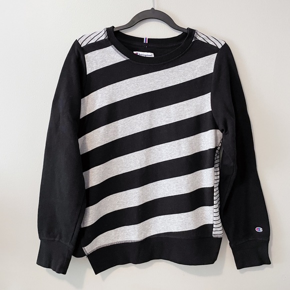 (MENS) CHAMPION | Striped Crew Neck Sweater - Picture 1 of 4
